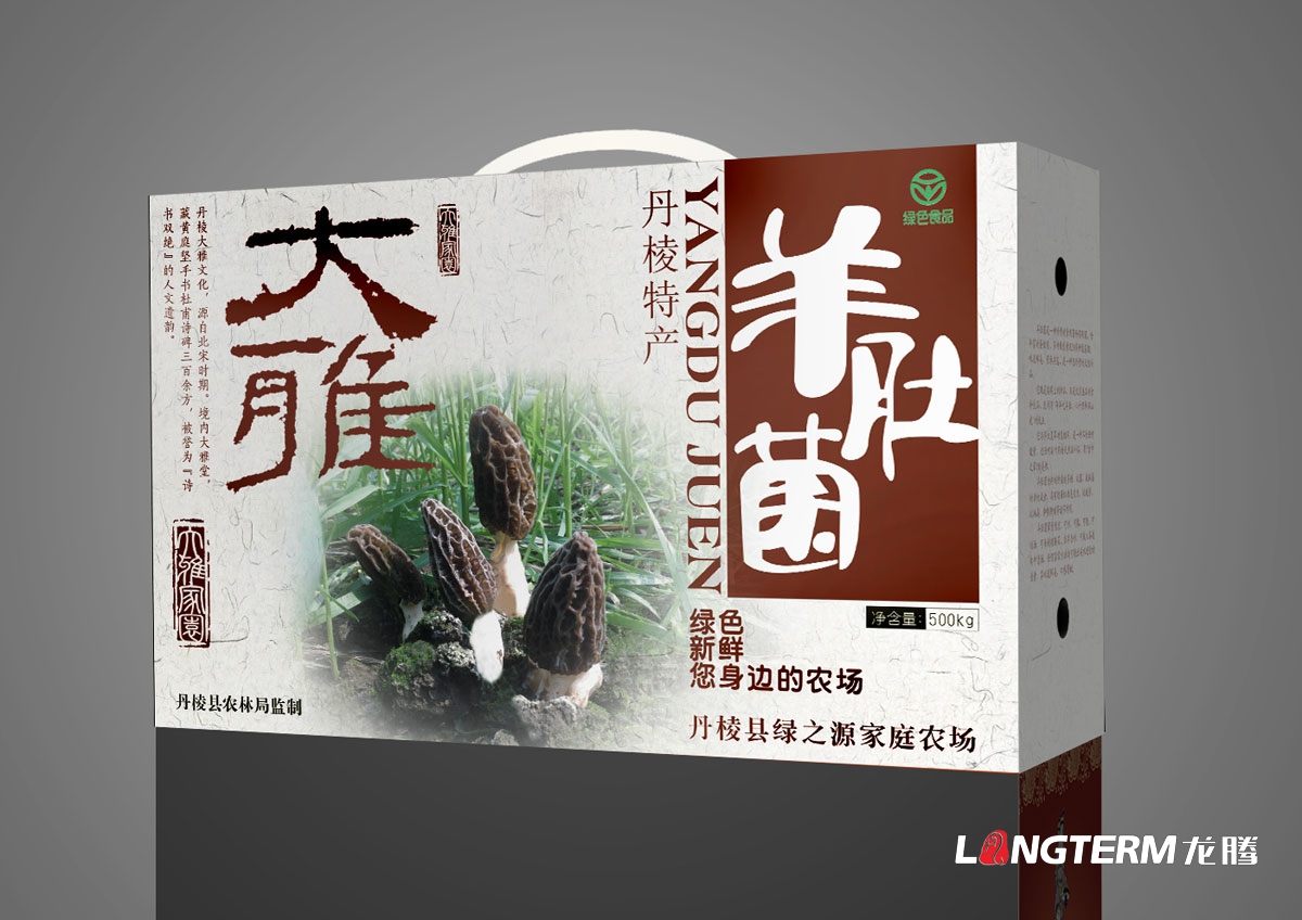 丹棱细腻羊肚菌包装设计|养生保健品山珍菌类包装礼盒设计效果图|丹棱特色产品菌类包装