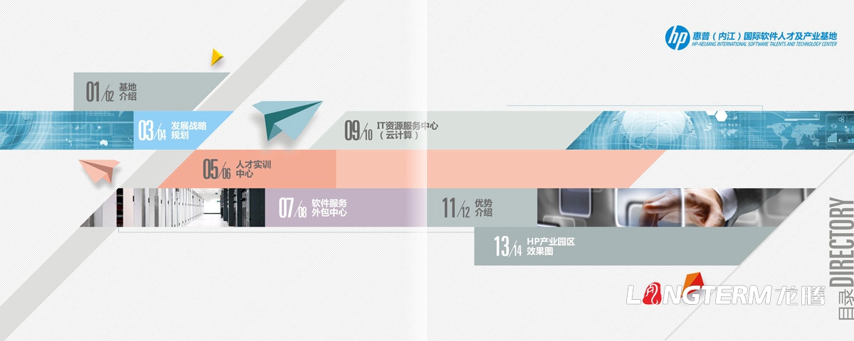 惠普（内江）国际软件人才及工业基地宣传册设计|惠普国际IT科技信息手艺集团宣传画册设计效果图